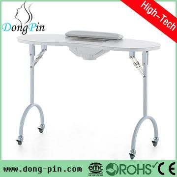 wood top folding nail table for beauty salon