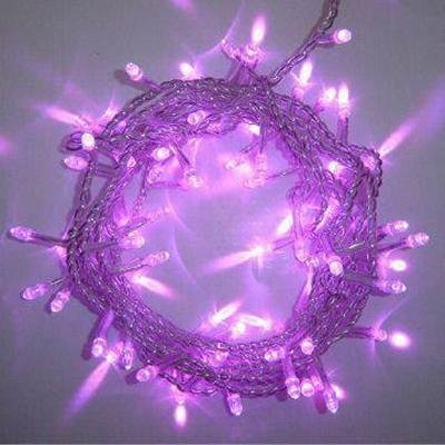 Purple 50 Superbright LED String Lights Static On Clear Cable 24V Low Voltage