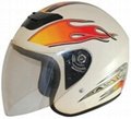 White motorcycle half face helmets