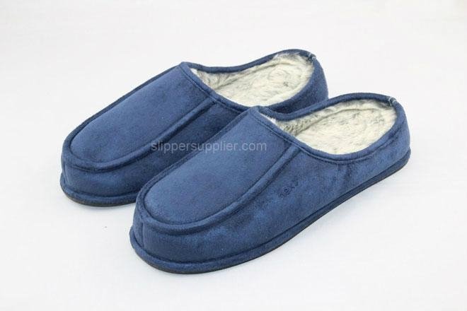 Mens Microsuede apron lip back stitch and through mules