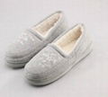 Ladies jersey teddy fur enclosed back cupsole slippers