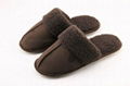 Ladies microsuede borgfleece cuff cemented mule 1