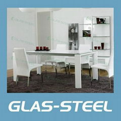 Two Side Extention Glass Dining Table