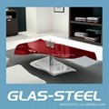 2013 Living Room Furniture Red Glass Coffee Table