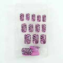 New False Nail Art Adhesive Elegant Flower Pattern