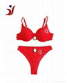 2013 Newest red lady bra and panty set with decoration heart 1