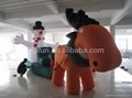 inflatable christmas reindeer with snowman 1
