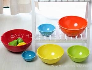 solid color melamine mixing bowl set