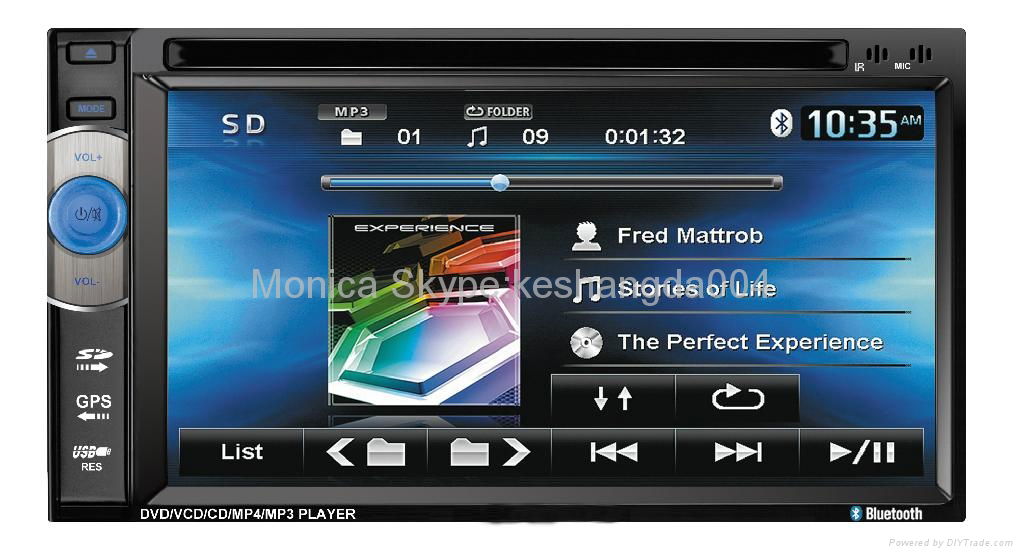 2 din universal car dvd player 6.2 inch with bluetooth MP3 USB GPS 4