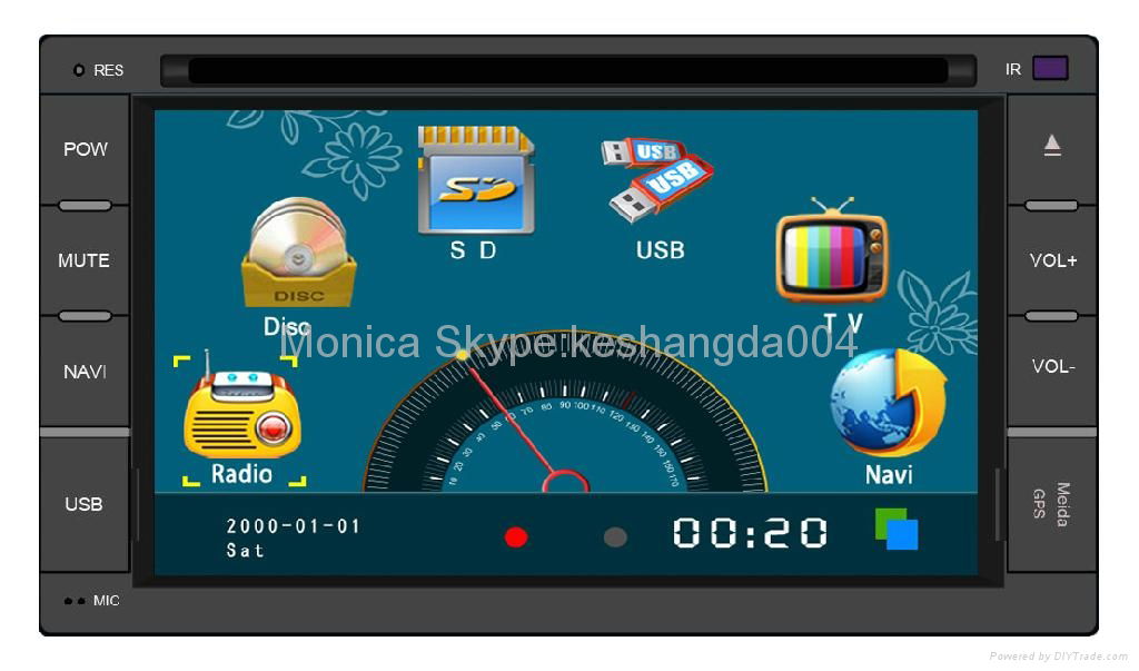 6.2 inch 2 din car dvd player with digital touch screen 4