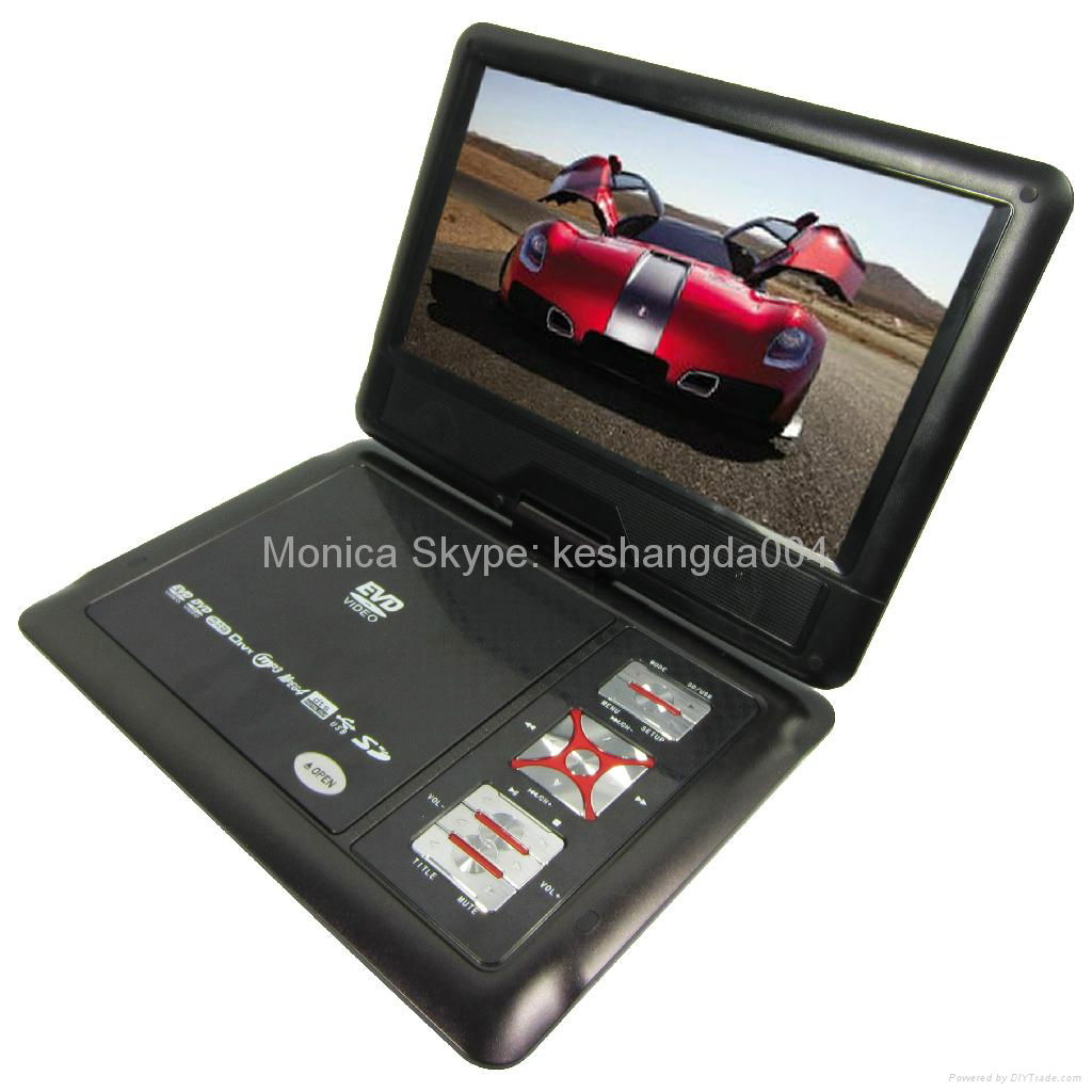 9 inch portable dvd player with TV tuner evd player 2