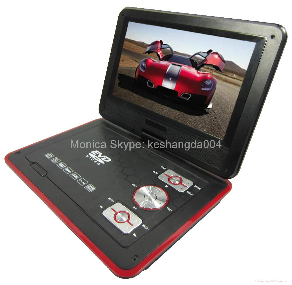 9 inch portable dvd player with TV tuner evd player 4