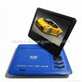 9 inch portable dvd player with TV tuner evd player 5