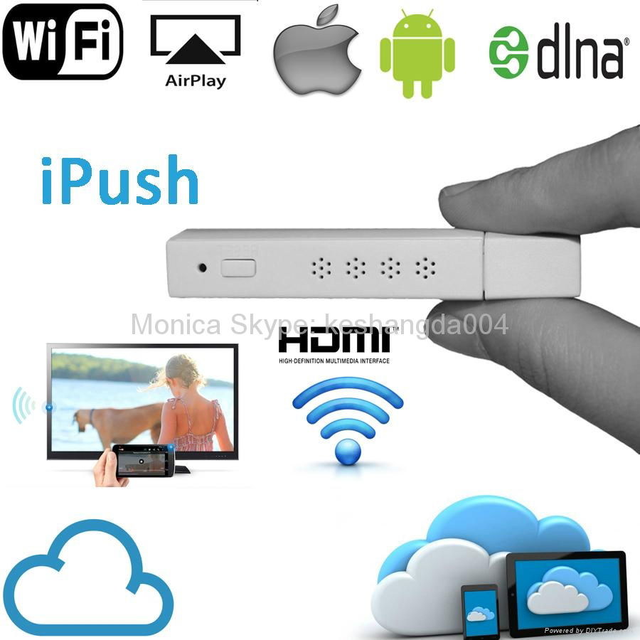 New product wifi display receiver iPush dongle for iOS and Android smartphone