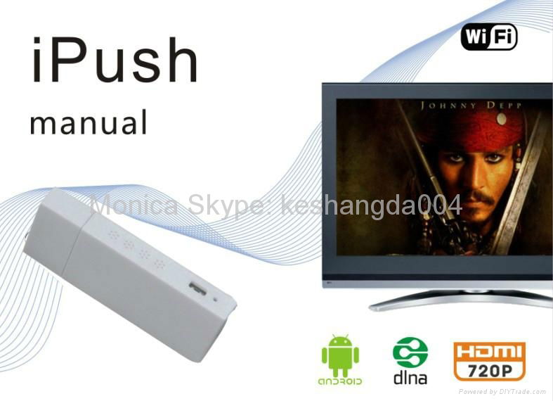 New product wifi display receiver iPush dongle for iOS and Android smartphone 3