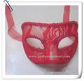 Beautiful Bright Red Mask Wedding Mask Hollow-out Red Weddding Mask