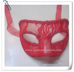 Beautiful Bright Red Mask Wedding Mask Hollow-out Red Weddding Mask