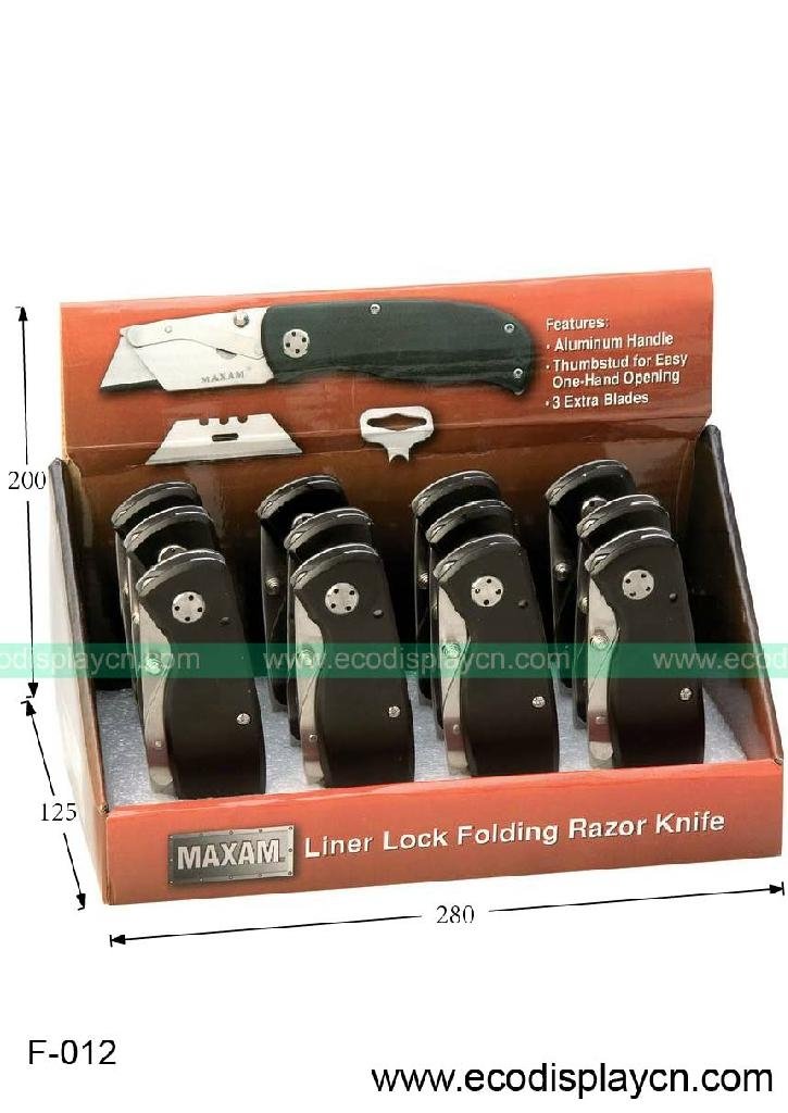 cardboard point of sales display for knife