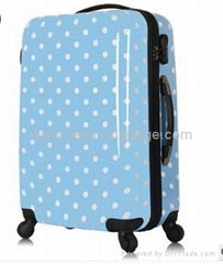 blue polka dots printing travel l   age