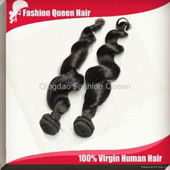 Retailing price black loose wave malaysian hair extension packaging