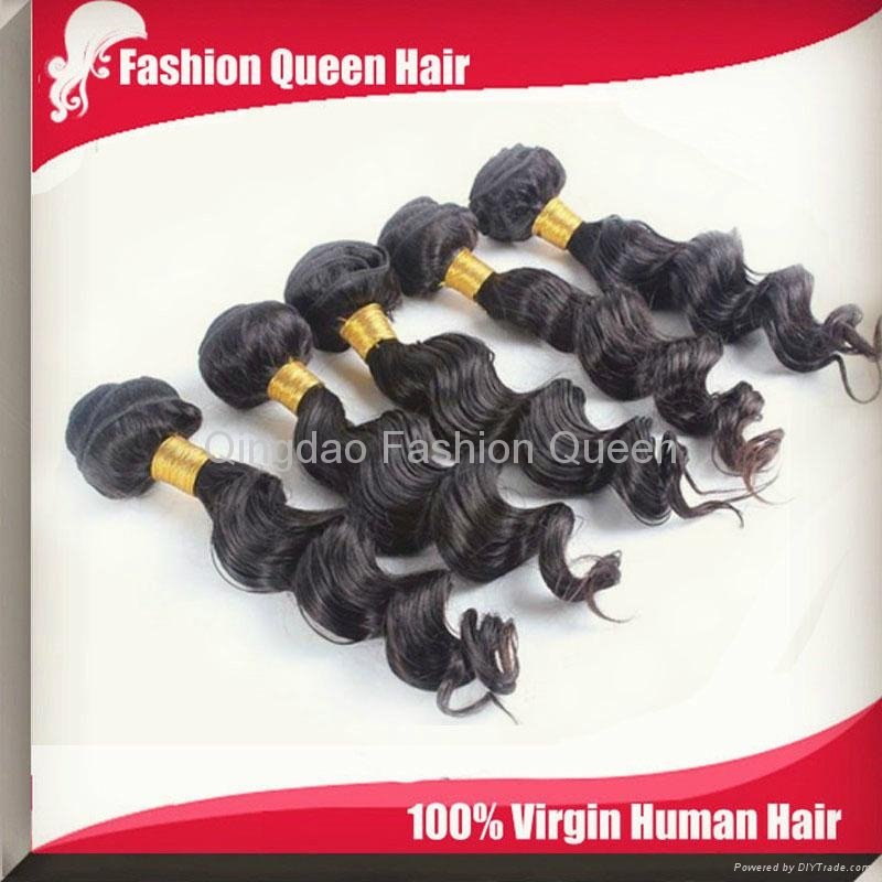 New arrival black color loose wave remy brazilian human hair 2