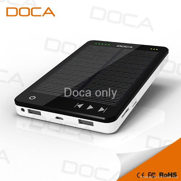 Newest Arrival DOCA D595 solar charger power bank with MP3 Player 4