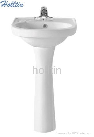 HT323 Ceramic Sanitary Ware Washbasin With Pedestal 