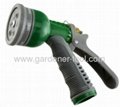 Plastic 6-pattern water hose nozzle with soft handle