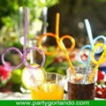 paper heart shap party decorative cocktail plastic drinking straws 3