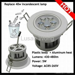 New designed Plastic 5W Led ceiling light