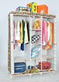  Foldable DIY solid wood and non woven fabric wardrobe storage