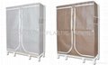  Foldable solid wood and non woven fabric wardrobe/portable closet 4