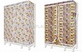  Foldable solid wood and non woven fabric wardrobe/portable closet 5