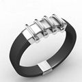 Fashion Leather Stainless Steel bangles 4