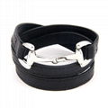 Fashion Leather Stainless Steel bangles 5