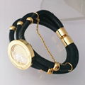 High-quality Leather charm Stainless Steel  Bracelet 1