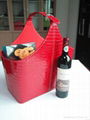 Top grade leather gift basket 1
