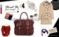 2013 genuine cow leather joint with imported umbrella cloth Handbag GP1207