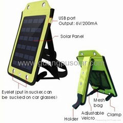 Portable solar charger bag with 2W solar panel