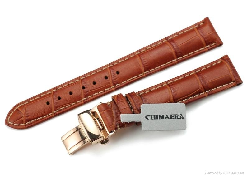 18mm Alligator Crocodile Grain Genuine Leather Watch Band Strap