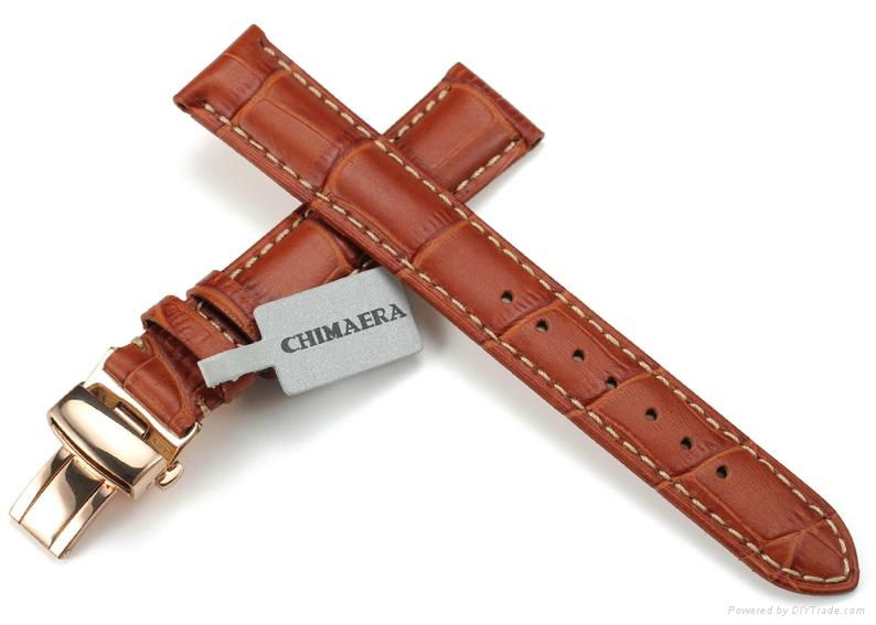 18mm Alligator Crocodile Grain Genuine Leather Watch Band Strap 2