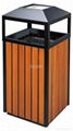 Outdoor Steel and Wood Garbage Bin 1