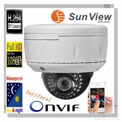 SunView ONVIF Varifocal Lens Vandanproof 1080P HD 5.0 Megapixel IP camera