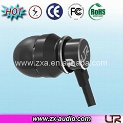 professional flat cable metal earphone for promotional 