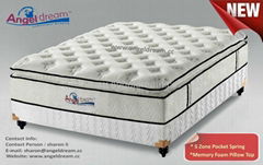 Plush Design 5 Zone Mattress Pocket Spring Mattress AD5 Zone