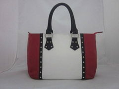 Tapered Stud On Straps&tabs Colorblock Tote For Ladies 