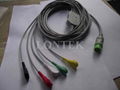 FUKUDA DENSHI one piece patient cable AHA 5LD:A SNAP TPU 1KΩ resistance