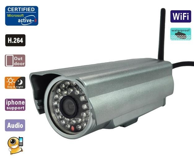 Outdoor Megapixel Wireless IP Camera with Two Way Audio IR-CUT Filter