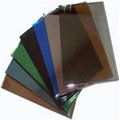 Laminated colored tempered glass