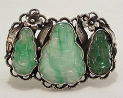 Antique CHINESE JADEITE & SILVER